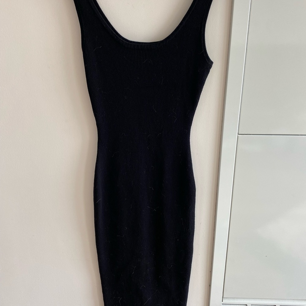 Black midi fitted dress